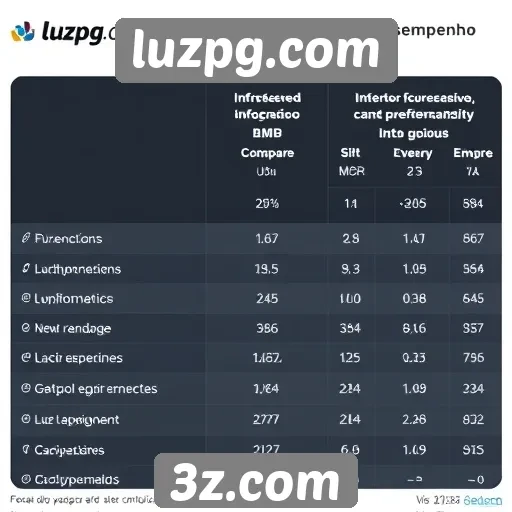 Comparativo de desempenho entre luzpg e concorrentes